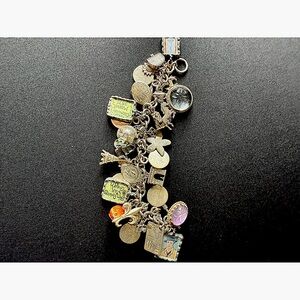 Vintage Silver Travelogue Charm Bracelet